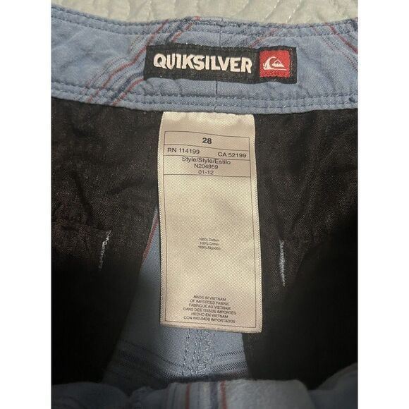 Quicksilver Mens Boys Blue Red Plaid Pockets Chino Style Shorts, Size 28 - Picture 7 of 10
